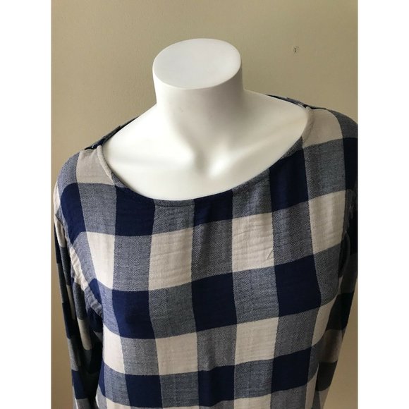 NEW CLOTH & STONE Sz M GINGHAM BELL SLEEVE TIE - Picture 5 of 11